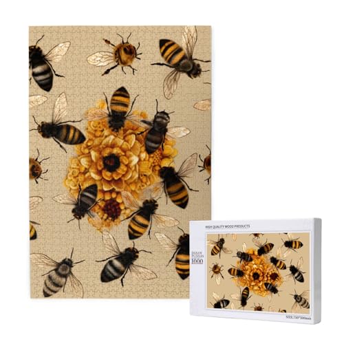 Honigbienen gedrucktes Puzzle mit Aufbewahrungsbox, Holzpuzzle für Erwachsene und Kinder, 1000 Teile Familienspaß, dekoratives Spiel Honigbienen gedrucktes Puzzle mit Aufbewahrungsbox, Holzpuzzle für Erwachsene und Kinder, 1000 Teile Familienspaß, dekoratives Spiel von WPUTY