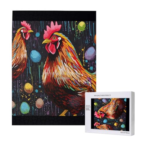 Hühner-Druck gedruckt Puzzle mit Aufbewahrungsbox, Holzpuzzle für Erwachsene und Kinder, 500 Teile Familienspaß, dekoratives Spiel Hühner-Druck gedruckt Puzzle mit Aufbewahrungsbox, Holzpuzzle für Erwachsene und Kinder, 500 Teile Familienspaß, dekoratives Spiel von WPUTY