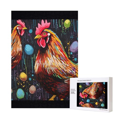 Hühnerdruck gedrucktes Puzzle mit Aufbewahrungsbox, Holzpuzzle für Erwachsene und Kinder, 300 Teile Familienspaß, dekoratives Spiel Hühnerdruck gedrucktes Puzzle mit Aufbewahrungsbox, Holzpuzzle für Erwachsene und Kinder, 300 Teile Familienspaß, dekoratives Spiel von WPUTY