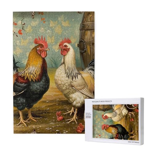 Huhn und Hahn Druck gedruckt Puzzle mit Aufbewahrungsbox, Holzpuzzle für Erwachsene und Kinder, 1000 Teile Familienspaß, dekoratives Spiel Huhn und Hahn Druck gedruckt Puzzle mit Aufbewahrungsbox, Holzpuzzle für Erwachsene und Kinder, 1000 Teile Familienspaß, dekoratives Spiel von WPUTY