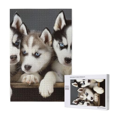 Husky Puppies Dogs Printed Jigsaw Puzzle with Storage Box, Wooden Puzzle for Adults and Kids, 1000 Pieces Family Fun Decorative Game Husky Puppies Dogs Printed Jigsaw Puzzle with Storage Box, Wooden Puzzle for Adults and Kids, 1000 Pieces Family Fun Decorative Game von WPUTY