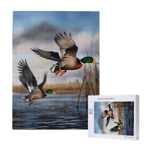 Jagd fliegende wilde Enten gedrucktes Puzzle mit Aufbewahrungsbox, Holzpuzzle für Erwachsene und Kinder, 500 Teile Familienspaß, dekoratives Spiel Jagd fliegende wilde Enten gedrucktes Puzzle mit Aufbewahrungsbox, Holzpuzzle für Erwachsene und Kinder, 500 Teile Familienspaß, dekoratives Spiel von WPUTY