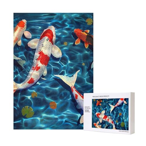 Japanischer Fisch gedruckt Puzzle mit Aufbewahrungsbox, Holzpuzzle für Erwachsene und Kinder, 300 Teile Familienspaß, dekoratives Spiel Japanischer Fisch gedruckt Puzzle mit Aufbewahrungsbox, Holzpuzzle für Erwachsene und Kinder, 300 Teile Familienspaß, dekoratives Spiel von WPUTY