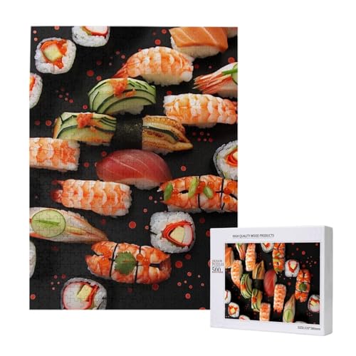 Japanisches Sushi-Garnelen-gedrucktes Puzzle mit Aufbewahrungsbox, Holzpuzzle für Erwachsene und Kinder, 500 Teile Familienspaß, dekoratives Spiel Japanisches Sushi-Garnelen-gedrucktes Puzzle mit Aufbewahrungsbox, Holzpuzzle für Erwachsene und Kinder, 500 Teile Familienspaß, dekoratives Spiel von WPUTY