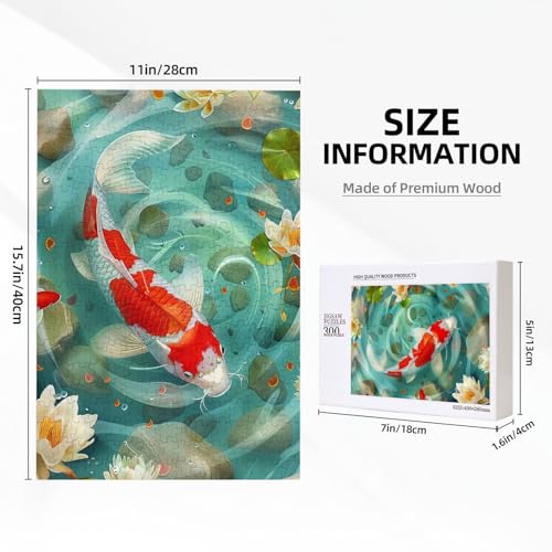 Japanisches hübsches Koi-Fisch-Puzzle mit Aufbewahrungsbox, Holzpuzzle für Erwachsene und Kinder, 300 Teile Familienspaß, dekoratives Spiel Japanisches hübsches Koi-Fisch-Puzzle mit Aufbewahrungsbox, Holzpuzzle für Erwachsene und Kinder, 300 Teile Familienspaß, dekoratives Spiel von WPUTY