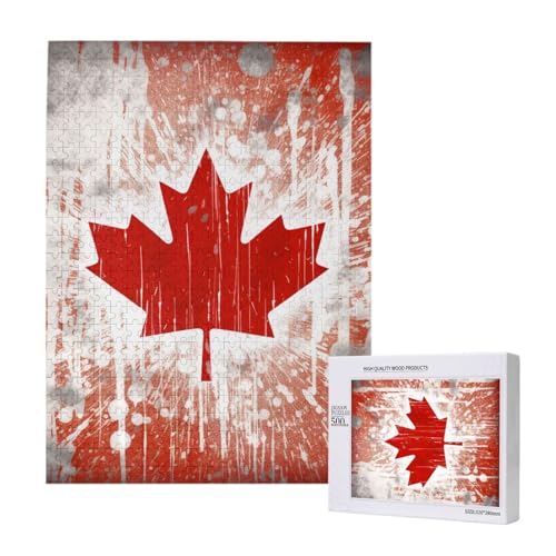 Kanada Flagge gedruckt Puzzle mit Aufbewahrungsbox, Holzpuzzle für Erwachsene und Kinder, 500 Teile Familienspaß, dekoratives Spiel Kanada Flagge gedruckt Puzzle mit Aufbewahrungsbox, Holzpuzzle für Erwachsene und Kinder, 500 Teile Familienspaß, dekoratives Spiel von WPUTY