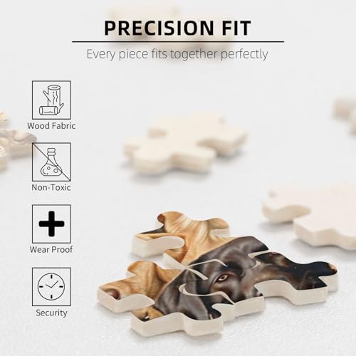 Labrador Retriever Hunde Bedrucktes Puzzle mit Aufbewahrungsbox, Holzpuzzle für Erwachsene und Kinder, 300 Teile Familienspaß, dekoratives Spiel Labrador Retriever Hunde Bedrucktes Puzzle mit Aufbewahrungsbox, Holzpuzzle für Erwachsene und Kinder, 300 Teile Familienspaß, dekoratives Spiel von WPUTY