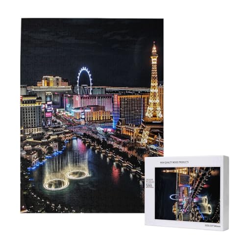 Las Vegas Nachtansicht Gedrucktes Puzzle mit Aufbewahrungsbox, Holzpuzzle für Erwachsene und Kinder, 500 Teile Familienspaß, dekoratives Spiel Las Vegas Nachtansicht Gedrucktes Puzzle mit Aufbewahrungsbox, Holzpuzzle für Erwachsene und Kinder, 500 Teile Familienspaß, dekoratives Spiel von WPUTY