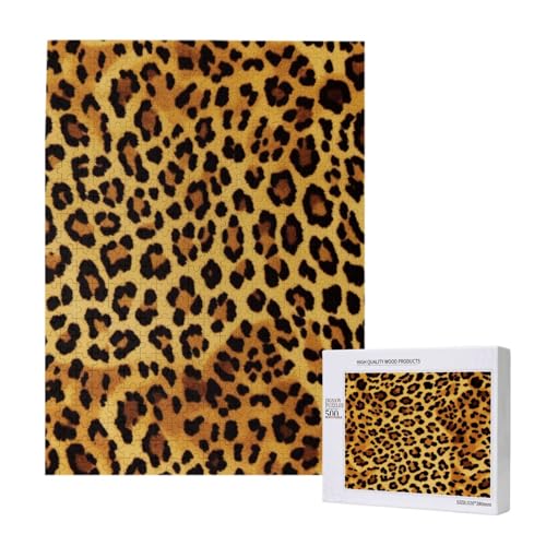 Leopardenmuster gedrucktes Puzzle mit Aufbewahrungsbox, Holzpuzzle für Erwachsene und Kinder, 500 Teile Familienspaß, dekoratives Spiel Leopardenmuster gedrucktes Puzzle mit Aufbewahrungsbox, Holzpuzzle für Erwachsene und Kinder, 500 Teile Familienspaß, dekoratives Spiel von WPUTY