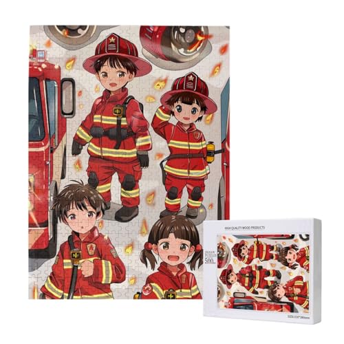 Little FireFighters Bedrucktes Puzzle mit Aufbewahrungsbox, Holzpuzzle für Erwachsene und Kinder, 500 Teile Familienspaß, dekoratives Spiel Little FireFighters Bedrucktes Puzzle mit Aufbewahrungsbox, Holzpuzzle für Erwachsene und Kinder, 500 Teile Familienspaß, dekoratives Spiel von WPUTY