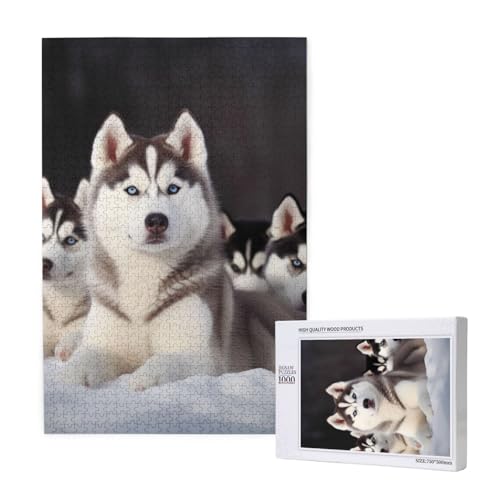 Lovely Husky Printed Jigsaw Puzzle with Storage Box, Wooden Puzzle for Adults and Kids, 1000 Pieces Family Fun Decorative Game Lovely Husky Printed Jigsaw Puzzle with Storage Box, Wooden Puzzle for Adults and Kids, 1000 Pieces Family Fun Decorative Game von WPUTY