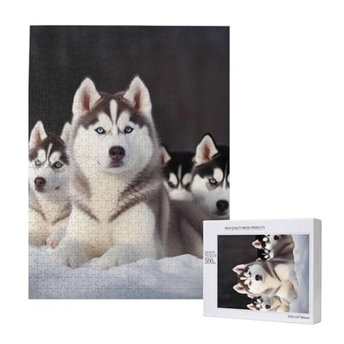 Lovely Husky Printed Jigsaw Puzzle with Storage Box, Wooden Puzzle for Adults and Kids, 500 Pieces Family Fun Decorative Game Lovely Husky Printed Jigsaw Puzzle with Storage Box, Wooden Puzzle for Adults and Kids, 500 Pieces Family Fun Decorative Game von WPUTY