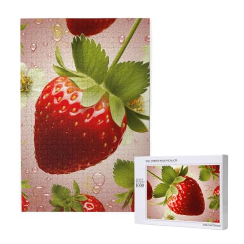 Lovely Strawberry Printed Jigsaw Puzzle with Storage Box, Wooden Puzzle for Adults and Kids, 1000 Pieces Family Fun Decorative Game Lovely Strawberry Printed Jigsaw Puzzle with Storage Box, Wooden Puzzle for Adults and Kids, 1000 Pieces Family Fun Decorative Game von WPUTY