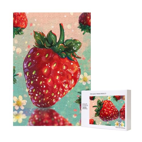 Lovely Strawberry Printed Jigsaw Puzzle with Storage Box, Wooden Puzzle for Adults and Kids, 300 Pieces Family Fun Decorative Game Lovely Strawberry Printed Jigsaw Puzzle with Storage Box, Wooden Puzzle for Adults and Kids, 300 Pieces Family Fun Decorative Game von WPUTY