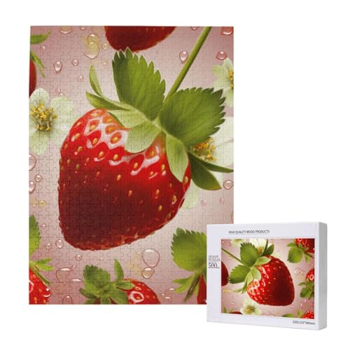 Lovely Strawberry Printed Jigsaw Puzzle with Storage Box, Wooden Puzzle for Adults and Kids, 500 Pieces Family Fun Decorative Game Lovely Strawberry Printed Jigsaw Puzzle with Storage Box, Wooden Puzzle for Adults and Kids, 500 Pieces Family Fun Decorative Game von WPUTY
