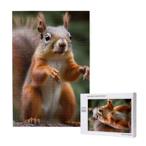 Lustiges Tier Eichhörnchen gedruckt Puzzle mit Aufbewahrungsbox, Holzpuzzle für Erwachsene und Kinder, 1000 Teile Familienspaß, dekoratives Spiel Lustiges Tier Eichhörnchen gedruckt Puzzle mit Aufbewahrungsbox, Holzpuzzle für Erwachsene und Kinder, 1000 Teile Familienspaß, dekoratives Spiel von WPUTY