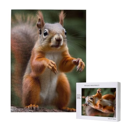 Lustiges Tier-Eichhörnchen gedrucktes Puzzle mit Aufbewahrungsbox, Holzpuzzle für Erwachsene und Kinder, 500 Teile Familienspaß, dekoratives Spiel Lustiges Tier-Eichhörnchen gedrucktes Puzzle mit Aufbewahrungsbox, Holzpuzzle für Erwachsene und Kinder, 500 Teile Familienspaß, dekoratives Spiel von WPUTY