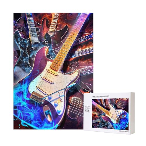 Magic Electric Guitar Music Printed Jigsaw Puzzle with Storage Box, Wooden Puzzle for Adults and Kids, 300 Pieces Family Fun Decorative Game Magic Electric Guitar Music Printed Jigsaw Puzzle with Storage Box, Wooden Puzzle for Adults and Kids, 300 Pieces Family Fun Decorative Game von WPUTY