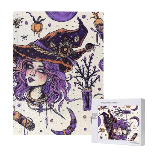 Magic Witch Witchcraft Bohemian Drawing Printed Jigsaw Puzzle with Storage Box, Wooden Puzzle for Adults and Kids, 500 Pieces Family Fun Decorative Game Magic Witch Witchcraft Bohemian Drawing Printed Jigsaw Puzzle with Storage Box, Wooden Puzzle for Adults and Kids, 500 Pieces Family Fun Decorative Game von WPUTY