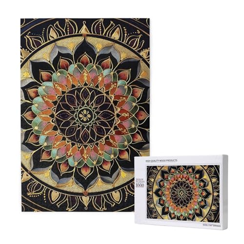 Mandala Printed Jigsaw Puzzle with Storage Box, Wooden Puzzle for Adults and Kids, 1000 Pieces Family Fun Decorative Game Mandala Printed Jigsaw Puzzle with Storage Box, Wooden Puzzle for Adults and Kids, 1000 Pieces Family Fun Decorative Game von WPUTY