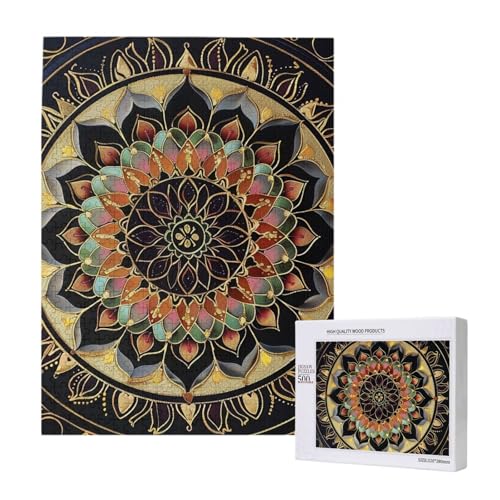 Mandala Printed Jigsaw Puzzle with Storage Box, Wooden Puzzle for Adults and Kids, 500 Pieces Family Fun Decorative Game Mandala Printed Jigsaw Puzzle with Storage Box, Wooden Puzzle for Adults and Kids, 500 Pieces Family Fun Decorative Game von WPUTY