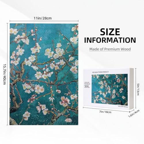 Mandelblüte bedrucktes Puzzle mit Aufbewahrungsbox, Holzpuzzle für Erwachsene und Kinder, 300 Teile Familienspaß, dekoratives Spiel Mandelblüte bedrucktes Puzzle mit Aufbewahrungsbox, Holzpuzzle für Erwachsene und Kinder, 300 Teile Familienspaß, dekoratives Spiel von WPUTY