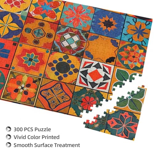 Marokkanisches geometrisches gedrucktes Puzzle mit Aufbewahrungsbox, Holzpuzzle für Erwachsene und Kinder, 300 Teile Familienspaß, dekoratives Spiel Marokkanisches geometrisches gedrucktes Puzzle mit Aufbewahrungsbox, Holzpuzzle für Erwachsene und Kinder, 300 Teile Familienspaß, dekoratives Spiel von WPUTY