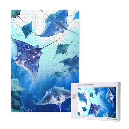 Meerestiere, Stachelrochen, gedrucktes Puzzle mit Aufbewahrungsbox, Holzpuzzle für Erwachsene und Kinder, 1000 Teile Familienspaß, dekoratives Spiel Meerestiere, Stachelrochen, gedrucktes Puzzle mit Aufbewahrungsbox, Holzpuzzle für Erwachsene und Kinder, 1000 Teile Familienspaß, dekoratives Spiel von WPUTY