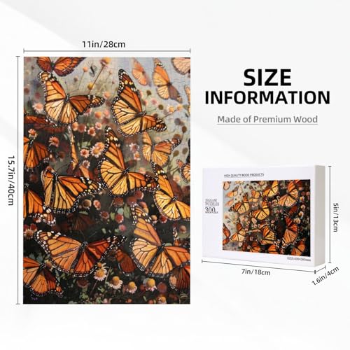 Monarch Schmetterlinge Gedruckt Puzzle mit Aufbewahrungsbox, Holzpuzzle für Erwachsene und Kinder, 300 Teile Familie Spaß Dekoratives Spiel Monarch Schmetterlinge Gedruckt Puzzle mit Aufbewahrungsbox, Holzpuzzle für Erwachsene und Kinder, 300 Teile Familie Spaß Dekoratives Spiel von WPUTY