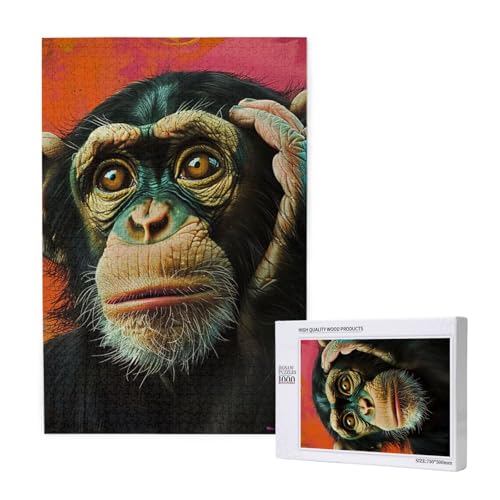 Monkey Printed Jigsaw Puzzle with Storage Box, Wooden Puzzle for Adults and Kids, 1000 Pieces Family Fun Decorative Game Monkey Printed Jigsaw Puzzle with Storage Box, Wooden Puzzle for Adults and Kids, 1000 Pieces Family Fun Decorative Game von WPUTY