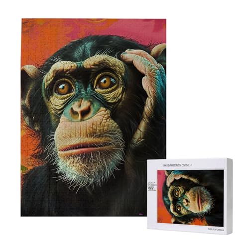 Monkey Printed Jigsaw Puzzle with Storage Box, Wooden Puzzle for Adults and Kids, 500 Pieces Family Fun Decorative Game Monkey Printed Jigsaw Puzzle with Storage Box, Wooden Puzzle for Adults and Kids, 500 Pieces Family Fun Decorative Game von WPUTY