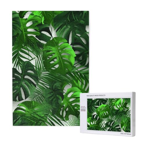 Monstera Bananen-Palmenblätter gedrucktes Puzzle mit Aufbewahrungsbox, Holzpuzzle für Erwachsene und Kinder, 1000 Teile Familienspaß, dekoratives Spiel Monstera Bananen-Palmenblätter gedrucktes Puzzle mit Aufbewahrungsbox, Holzpuzzle für Erwachsene und Kinder, 1000 Teile Familienspaß, dekoratives Spiel von WPUTY