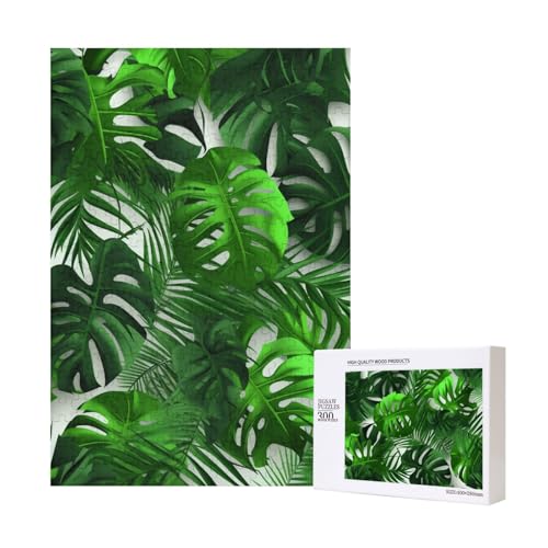 Monstera Bananen-Palmenblätter gedrucktes Puzzle mit Aufbewahrungsbox, Holzpuzzle für Erwachsene und Kinder, 300 Teile Familienspaß, dekoratives Spiel Monstera Bananen-Palmenblätter gedrucktes Puzzle mit Aufbewahrungsbox, Holzpuzzle für Erwachsene und Kinder, 300 Teile Familienspaß, dekoratives Spiel von WPUTY