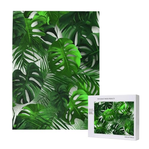 Monstera Bananen-Palmenblätter gedrucktes Puzzle mit Aufbewahrungsbox, Holzpuzzle für Erwachsene und Kinder, 500 Teile Familienspaß, dekoratives Spiel Monstera Bananen-Palmenblätter gedrucktes Puzzle mit Aufbewahrungsbox, Holzpuzzle für Erwachsene und Kinder, 500 Teile Familienspaß, dekoratives Spiel von WPUTY