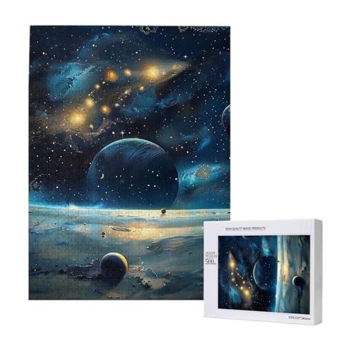 Moon Stars and Planets Printed Jigsaw Puzzle with Storage Box, Wooden Puzzle for Adults and Kids, 500 Pieces Family Fun Decorative Game Moon Stars and Planets Printed Jigsaw Puzzle with Storage Box, Wooden Puzzle for Adults and Kids, 500 Pieces Family Fun Decorative Game von WPUTY