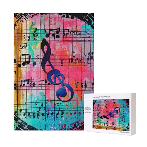Musiknoten gedrucktes Puzzle mit Aufbewahrungsbox, Holzpuzzle für Erwachsene und Kinder, 300 Teile Familienspaß, dekoratives Spiel Musiknoten gedrucktes Puzzle mit Aufbewahrungsbox, Holzpuzzle für Erwachsene und Kinder, 300 Teile Familienspaß, dekoratives Spiel von WPUTY