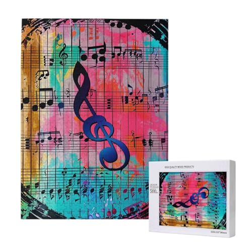 Musiknoten gedrucktes Puzzle mit Aufbewahrungsbox, Holzpuzzle für Erwachsene und Kinder, 500 Teile Familienspaß, dekoratives Spiel Musiknoten gedrucktes Puzzle mit Aufbewahrungsbox, Holzpuzzle für Erwachsene und Kinder, 500 Teile Familienspaß, dekoratives Spiel von WPUTY