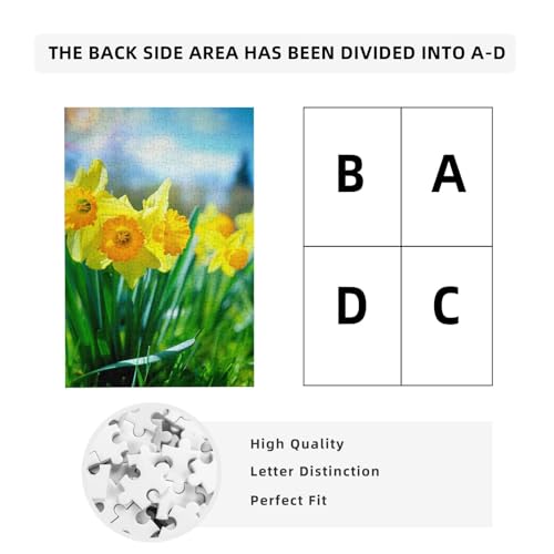 Narzissen-Blumen-gedrucktes Puzzle mit Aufbewahrungsbox, Holzpuzzle für Erwachsene und Kinder, 300 Teile Familienspaß, dekoratives Spiel Narzissen-Blumen-gedrucktes Puzzle mit Aufbewahrungsbox, Holzpuzzle für Erwachsene und Kinder, 300 Teile Familienspaß, dekoratives Spiel von WPUTY