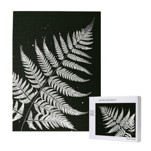 Natürliches Pflanzen-Silhouette, Farnblatt, gedrucktes Puzzle mit Aufbewahrungsbox, Holzpuzzle für Erwachsene und Kinder, 500 Teile, Familienspaß, dekoratives Spiel Natürliches Pflanzen-Silhouette, Farnblatt, gedrucktes Puzzle mit Aufbewahrungsbox, Holzpuzzle für Erwachsene und Kinder, 500 Teile, Familienspaß, dekoratives Spiel von WPUTY