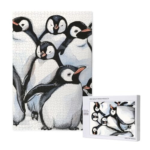 Niedliche Baby-Pinguine Skizze gedruckt Puzzle mit Aufbewahrungsbox, Holzpuzzle für Erwachsene und Kinder, 1000 Teile Familienspaß, dekoratives Spiel Niedliche Baby-Pinguine Skizze gedruckt Puzzle mit Aufbewahrungsbox, Holzpuzzle für Erwachsene und Kinder, 1000 Teile Familienspaß, dekoratives Spiel von WPUTY