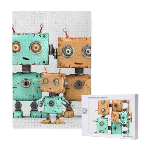Niedliche Cartoon-Roboter gedrucktes Puzzle mit Aufbewahrungsbox, Holzpuzzle für Erwachsene und Kinder, 1000 Teile Familienspaß, dekoratives Spiel Niedliche Cartoon-Roboter gedrucktes Puzzle mit Aufbewahrungsbox, Holzpuzzle für Erwachsene und Kinder, 1000 Teile Familienspaß, dekoratives Spiel von WPUTY