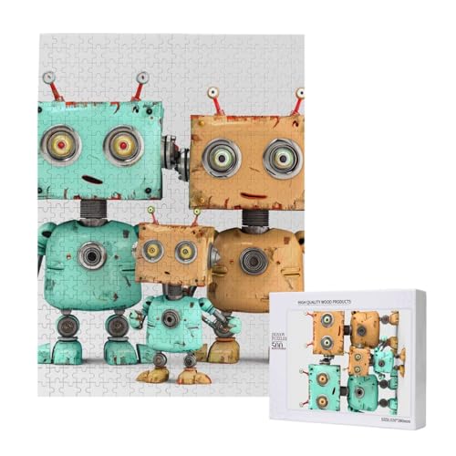 Niedliche Cartoon-Roboter gedrucktes Puzzle mit Aufbewahrungsbox, Holzpuzzle für Erwachsene und Kinder, 500 Teile Familienspaß, dekoratives Spiel Niedliche Cartoon-Roboter gedrucktes Puzzle mit Aufbewahrungsbox, Holzpuzzle für Erwachsene und Kinder, 500 Teile Familienspaß, dekoratives Spiel von WPUTY