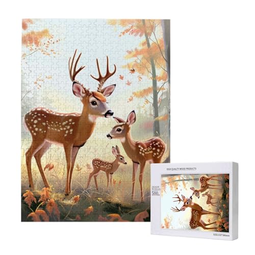 Niedliche Hirsche gedrucktes Puzzle mit Aufbewahrungsbox, Holzpuzzle für Erwachsene und Kinder, 500 Teile Familienspaß, dekoratives Spiel Niedliche Hirsche gedrucktes Puzzle mit Aufbewahrungsbox, Holzpuzzle für Erwachsene und Kinder, 500 Teile Familienspaß, dekoratives Spiel von WPUTY
