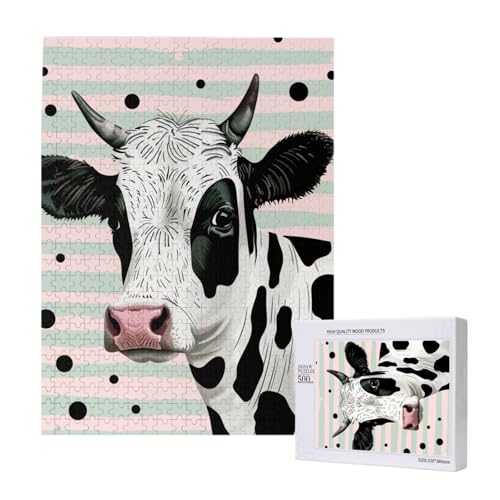 Niedliche Kuh Polka Dot Printed Jigsaw Puzzle mit Aufbewahrungsbox, Holzpuzzle für Erwachsene und Kinder, 500 Teile Familienspaß, dekoratives Spiel Niedliche Kuh Polka Dot Printed Jigsaw Puzzle mit Aufbewahrungsbox, Holzpuzzle für Erwachsene und Kinder, 500 Teile Familienspaß, dekoratives Spiel von WPUTY