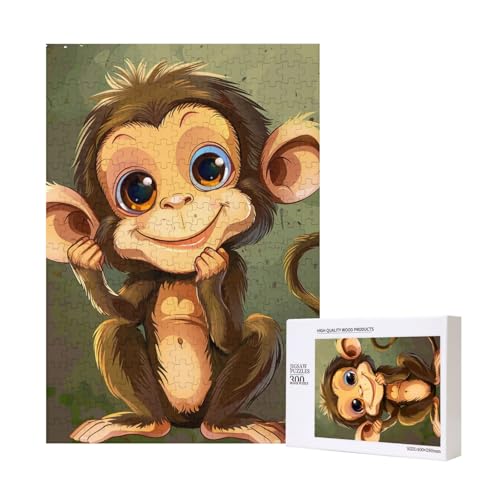 Niedlicher Affe gedrucktes Puzzle mit Aufbewahrungsbox, Holzpuzzle für Erwachsene und Kinder, 300 Teile Familienspaß, dekoratives Spiel Niedlicher Affe gedrucktes Puzzle mit Aufbewahrungsbox, Holzpuzzle für Erwachsene und Kinder, 300 Teile Familienspaß, dekoratives Spiel von WPUTY
