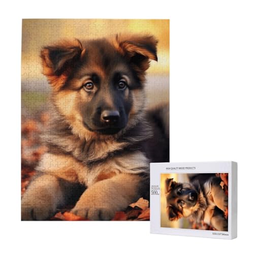 Niedlicher deutscher Schäferhund Welpe, gedrucktes Puzzle mit Aufbewahrungsbox, Holzpuzzle für Erwachsene und Kinder, 500 Teile, Familienspaß, dekoratives Spiel Niedlicher deutscher Schäferhund Welpe, gedrucktes Puzzle mit Aufbewahrungsbox, Holzpuzzle für Erwachsene und Kinder, 500 Teile, Familienspaß, dekoratives Spiel von WPUTY