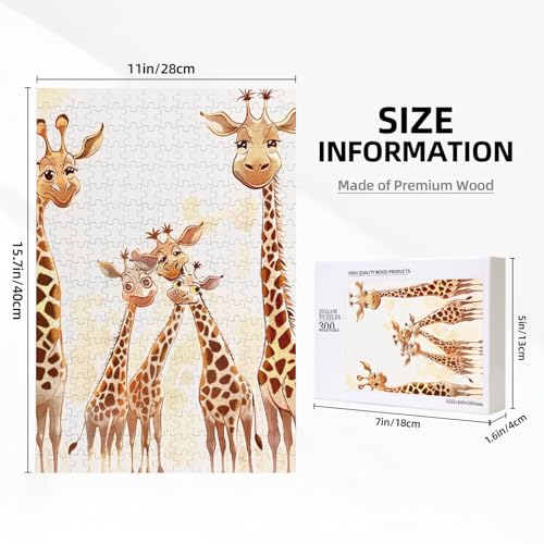 Niedliches Cartoon Lustige Giraffen Gedrucktes Puzzle mit Aufbewahrungsbox, Holzpuzzle für Erwachsene und Kinder, 300 Teile Familienspaß Dekoratives Spiel Niedliches Cartoon Lustige Giraffen Gedrucktes Puzzle mit Aufbewahrungsbox, Holzpuzzle für Erwachsene und Kinder, 300 Teile Familienspaß Dekoratives Spiel von WPUTY