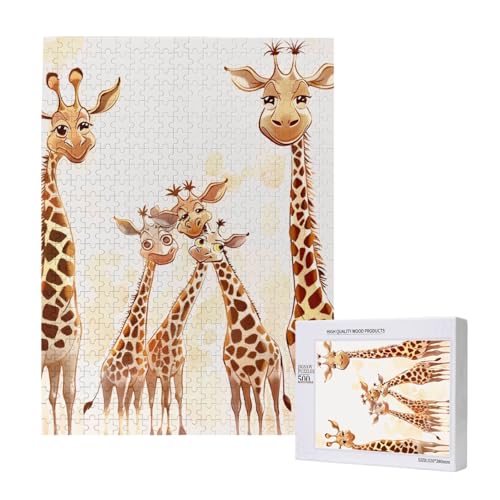 Niedliches Cartoon Lustige Giraffen Gedrucktes Puzzle mit Aufbewahrungsbox, Holzpuzzle für Erwachsene und Kinder, 500 Teile Familie Spaß Dekoratives Spiel Niedliches Cartoon Lustige Giraffen Gedrucktes Puzzle mit Aufbewahrungsbox, Holzpuzzle für Erwachsene und Kinder, 500 Teile Familie Spaß Dekoratives Spiel von WPUTY