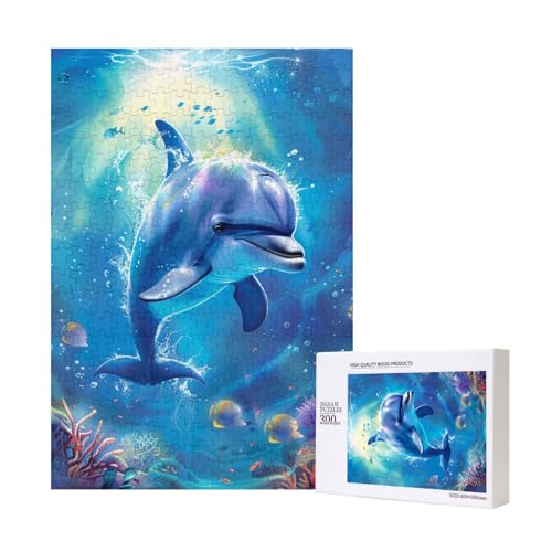 Niedliches Delfin gedrucktes Puzzle mit Aufbewahrungsbox, Holzpuzzle für Erwachsene und Kinder, 300 Teile Familienspaß, dekoratives Spiel Niedliches Delfin gedrucktes Puzzle mit Aufbewahrungsbox, Holzpuzzle für Erwachsene und Kinder, 300 Teile Familienspaß, dekoratives Spiel von WPUTY