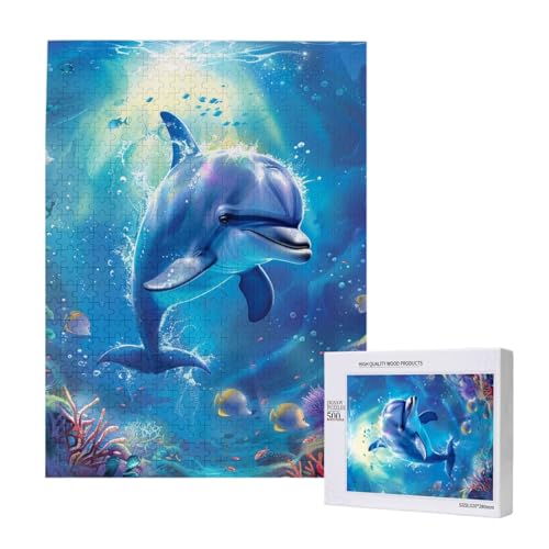 Niedliches Delfin gedrucktes Puzzle mit Aufbewahrungsbox, Holzpuzzle für Erwachsene und Kinder, 500 Teile Familienspaß, dekoratives Spiel Niedliches Delfin gedrucktes Puzzle mit Aufbewahrungsbox, Holzpuzzle für Erwachsene und Kinder, 500 Teile Familienspaß, dekoratives Spiel von WPUTY